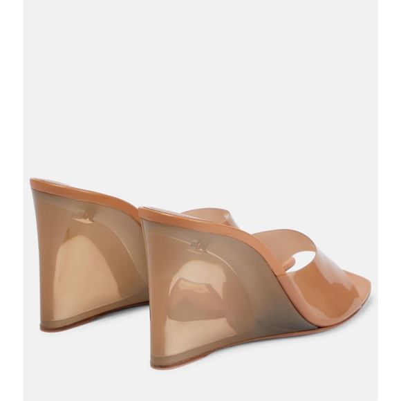 Amina Muaddi Lupita 95 PVC wedge sandals EU37.5/US7.5 $1105 - Picture 5 of 13